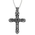 thumbnail image 1 of BIG Jewelry Co Stainless Steel Cross with Black IP Pendant Necklace, 1 of 4