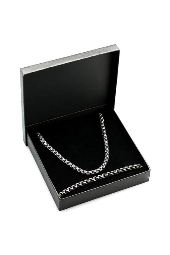 Co Stainless Steel Men's Rounded Box Chain Jewelry Set