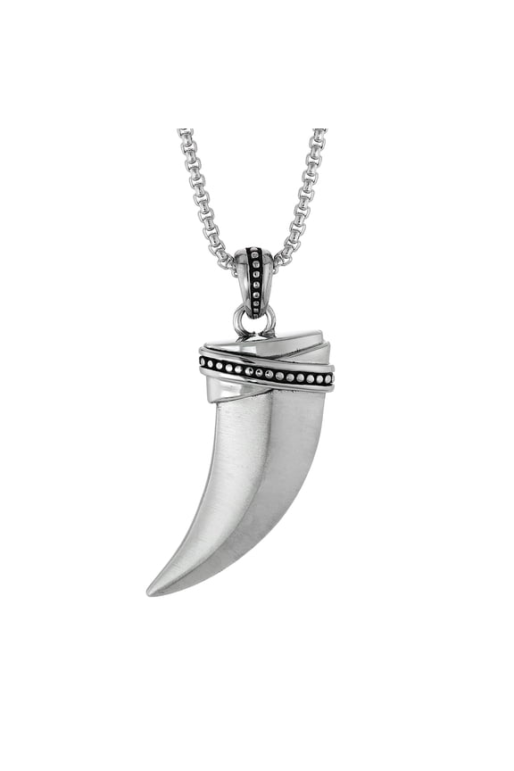 Co Stainless Steel Tooth Pendant Necklace with Black Plating