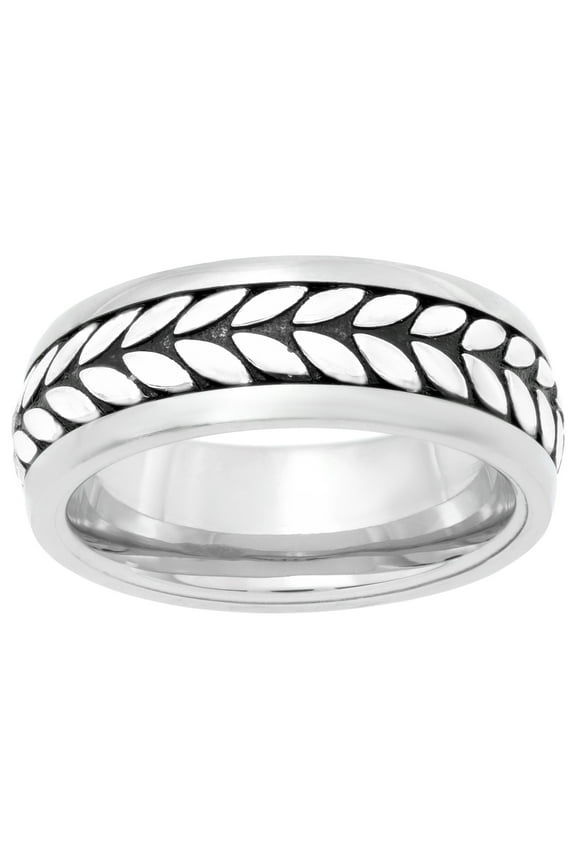 Co Stainless Steel Wheat Eternity Men's Ring 12
