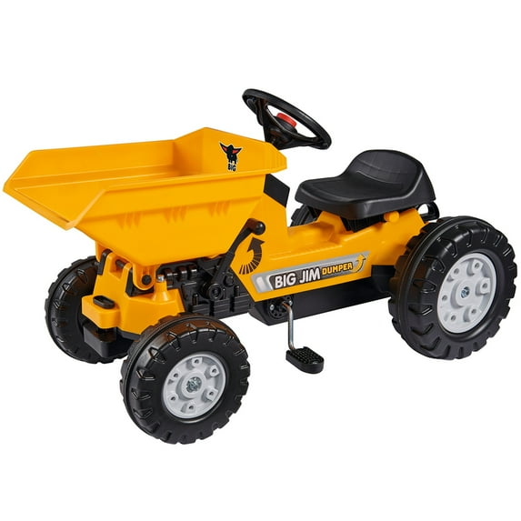 BIG: Jim Dumper Ride-On - Tractor Farm & Construction Toy Vehicle, Truck w/ Tipping Bed, Steering Wheel, Horn, Adjustable Seat, Outdoor Play, Kids 3+
