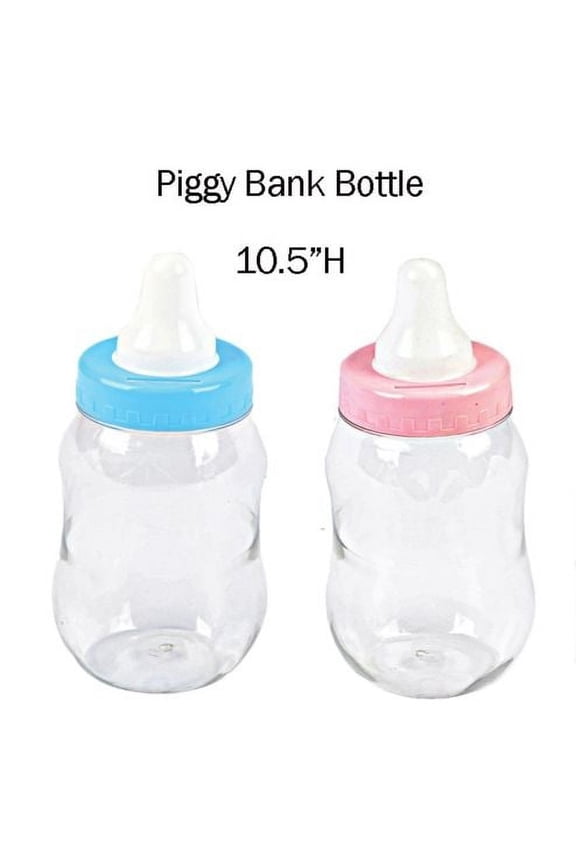 BIG LARGE JUMBO Fillable Bottle Baby Shower Favors Decor Blue Pink Bank Girl
