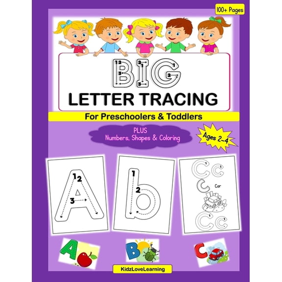 BIG Letter Tracing for Preschoolers & Toddlers: A Fun Activity and Coloring Book for Children Learning their Numbers, Le, (Paperback)