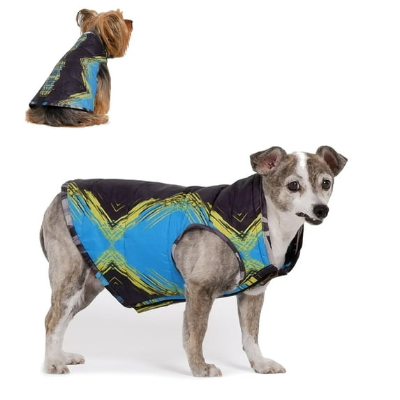 BIG RAM Pets, Waterproof Winter Dog Jacket, Reversible, Exclusive Full Color, Snow, Vest for Small Medium Large Dogs (Gray/Green, XX-Large) C97