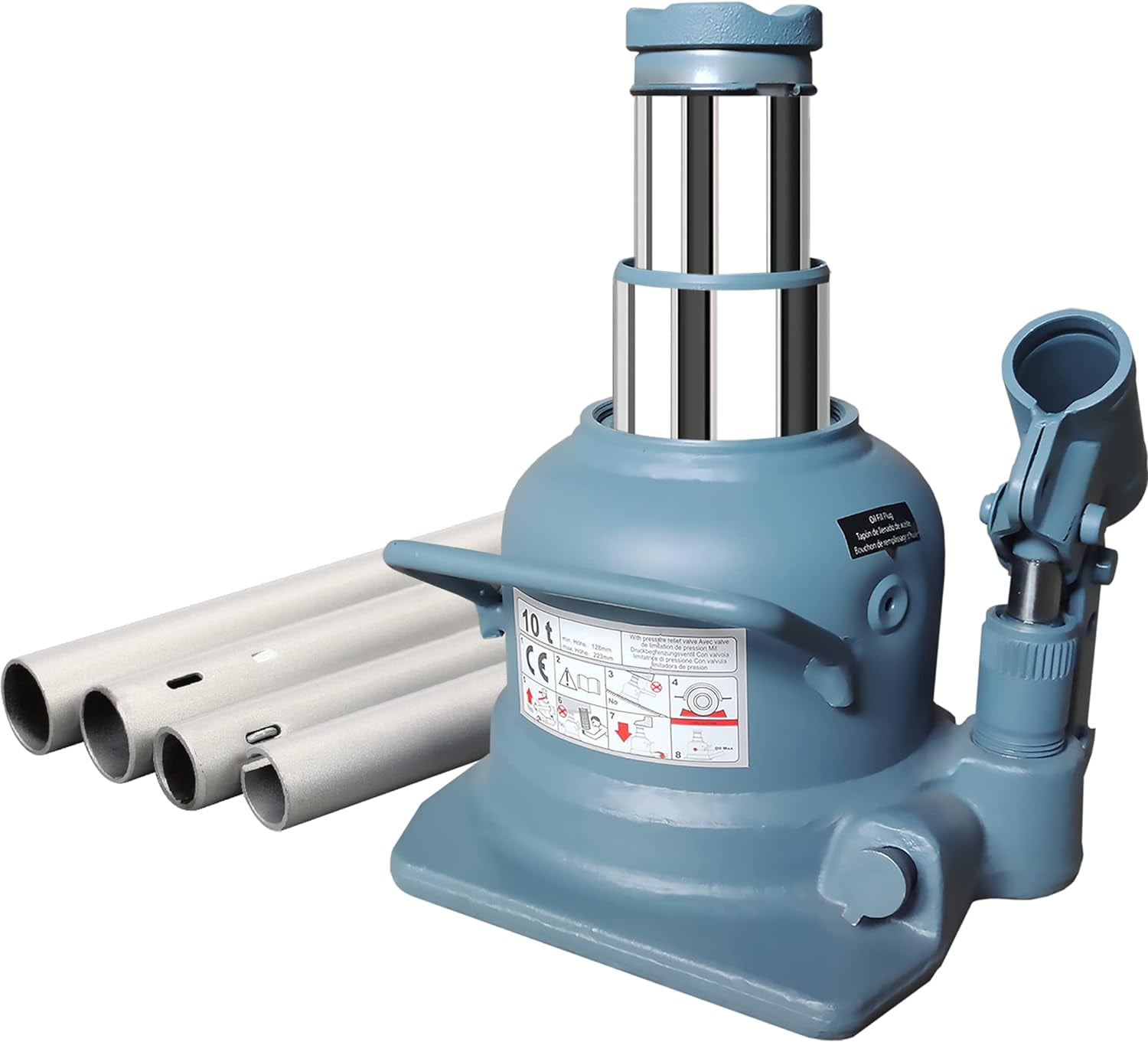 BIG RED 10 Ton Hydraulic Car Bottle Jack Double Ram Low Profile for ...