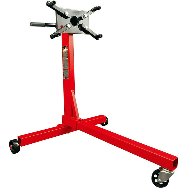 BIG RED 3/8 Ton (750 lb) Steel Rotating Engine Stand with 360 Degree Rotating Head, Red, T23401