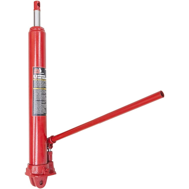 BIG RED 8 Ton Hydraulic Long Ram Jack Single Piston Pump and Clevis