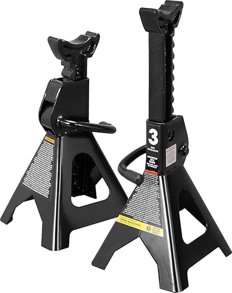 Big Red DMT43202BR Torin Steel Jack Stands: 3 Ton (6,000 lb) Capacity, Black, 1 Pair