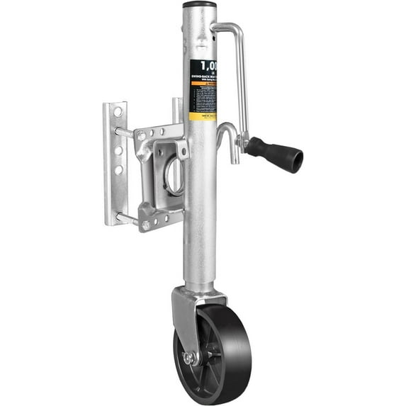 BIG RED Boat Trailer Jack 6" Singel Wheel Swing-Back Bolt-on Steel Trailer Jack,1000 lbs, W3901R