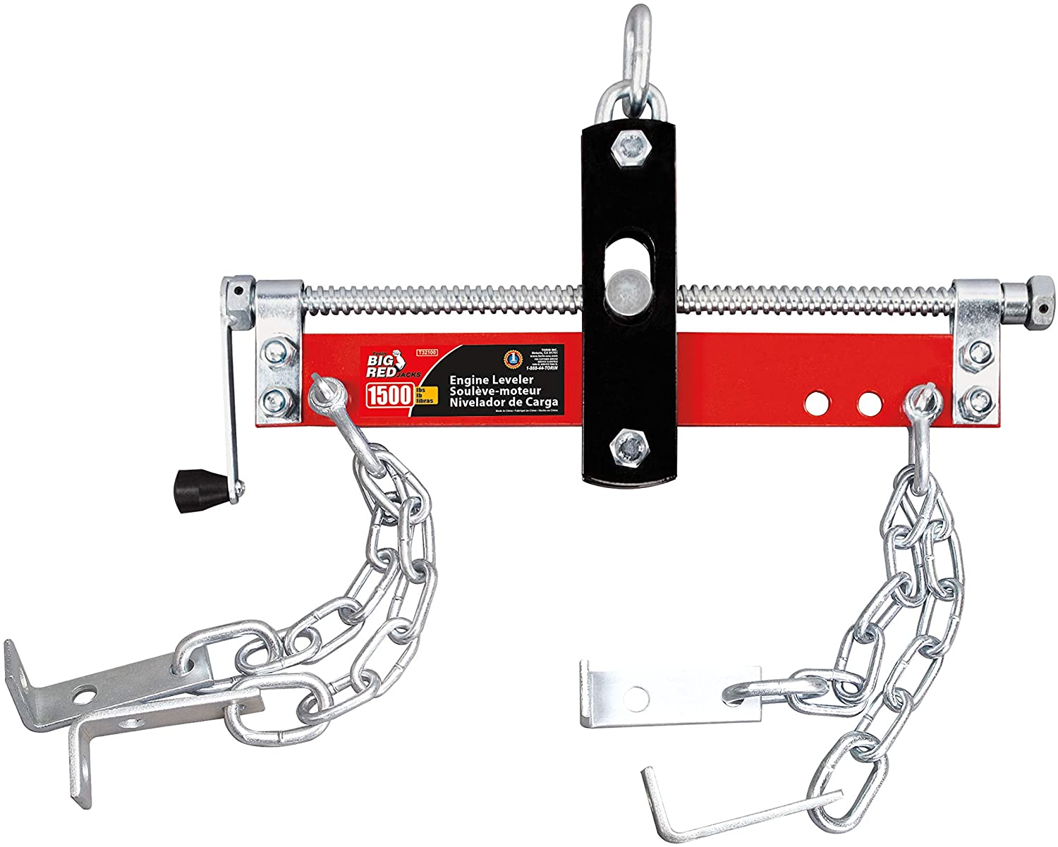 BIG RED 3/4 Ton Engine Hoist Accessory – 3 Engine Leveler (T32100) – Heavy Duty Steel, Red, 1500 Lb Capacity