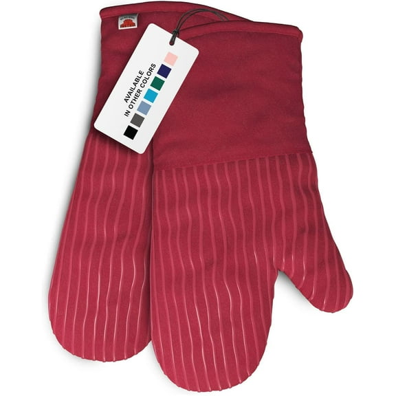 BIG RED HOUSE Oven Mitts, with the Heat Resistance of Silicone and Flexibility of Cotton, Recycled Cotton Infill, Terrycloth Lining, 480 F Heat Resistant Pair