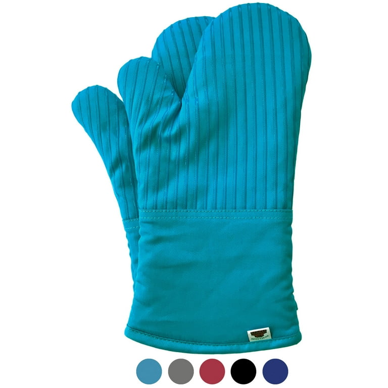 BIG RED HOUSE Oven Mitts, with the Heat Resistance of Silicone and  Flexibility of Cotton, Recycled Cotton Infill, Terrycloth Lining, 480 F  Heat Resistant Pair, Turquoise 