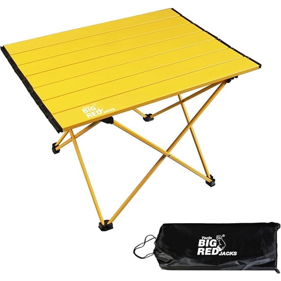 BIG RED Ultralight Aluminum Folding Table: Portable Lightweight Table with Carrying Bag for Camping, Outdoor Cooking, Picnics, Travel and Beach