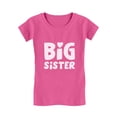 thumbnail image 1 of BIG SISTER - Elder Sibling Gift Idea Cute Toddler/Kids Girls' Fitted T-Shirt 4T Wow pink, 1 of 3