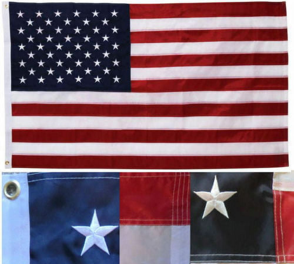 Deluxe 5x8 US USA flag American EMBROIDERED Stars & Sewn Stripes Double Stitched