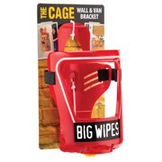 Big Wipes The Cage Wipe Holder Bracket, Adjustable Polycarbonate Mount for Wipes Tub or Bottles, Wall and Van Installation, 8 Pack