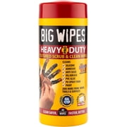 Big Wipes Heavy Duty Hand Cleaning Wipes, Textured Cloths for Removing Grease and Grime, 40 Count Canister, 2 Pack