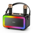 thumbnail image 1 of BIGASUO Karaoke Machine with 2 UHF Wireless Microphone, Portable Bluetooth Karaoke with RGB Colorful Light, Reverb Adjustment, PA System Singing Machine Party Karaoke Speaker, 1 of 14