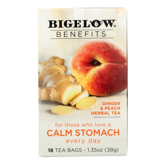 BIGELOW - Premium Ginger Peach Herbal Tea - 1.35 Oz, Case of 6