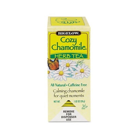 BIGELOW TEA CO., Single Flavor Tea, Cozy Chamomile, 28 Bags/Box