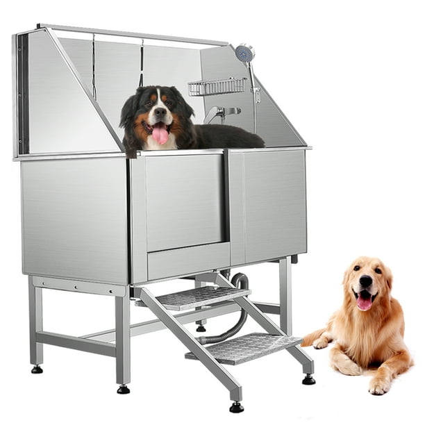 BIGFELIZ 50'' Professional Dog Washing Station Large Dog Grooming Tub
