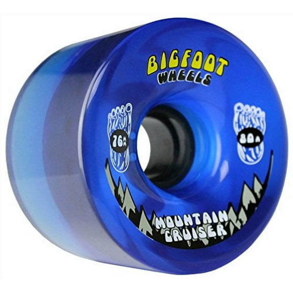 Bigfoot Longboard Wheels 76mm 80A SHR Mountain Cruisers Translucent Blue