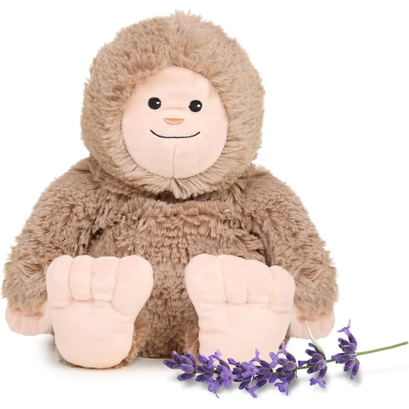 warmies 13” Bigfoot Stuffed Animal, Microwavable Heated Plushies and Weighted Soft Plush Toys