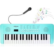 BIGFUN 37 Key Keyboard Piano with Microphone, Portable Electronic Piano Keyboard Musical Toys Gift for 3 4 5 6 Year Old Girls Boys, Blue