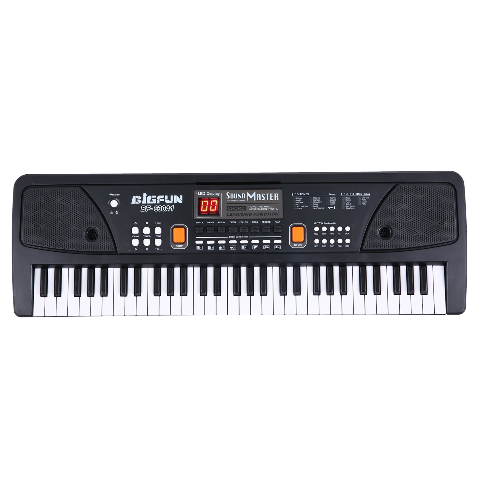 BIGFUN 61 Keys USB Electronic Organ Kids Electric Piano with Microphone