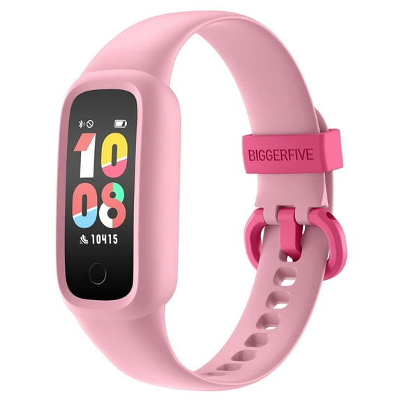 BIGGERFIVE Kids Fitness Tracker, Pedometer, 0.96'' Activity Tracker Watch for Boys Girls, IP68 Waterproof, Pink