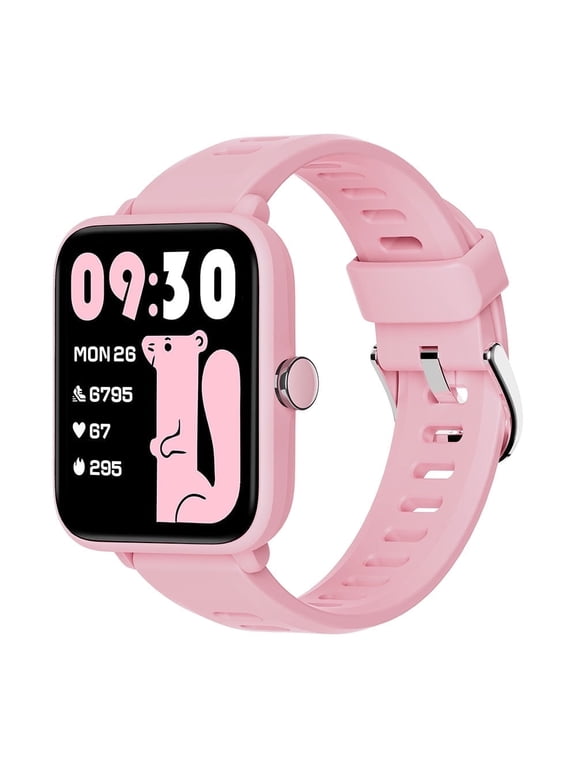 Kids Smart Watch, 1.5''HD Touchscreen Fitness Tracker for Girls Boys, 5ATM Waterproof, Black