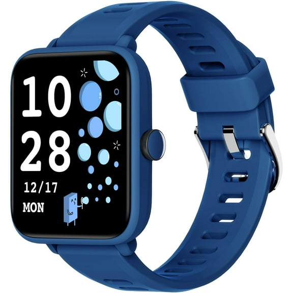 BIGGERFIVE Kids Smart Watch, 1.5''HD Touchscreen Fitness Tracker for Girls Boys, 5ATM Waterproof, Blue