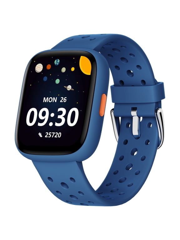 Smart Watch for Kids No APP No Phone Needed, 1.8" Fitness Tracker Watch Pedometer, Sleep Monitor, IP68 Waterproof, Step Counter, Puzzle Games for Girls Boys Teens 5-16, Blue