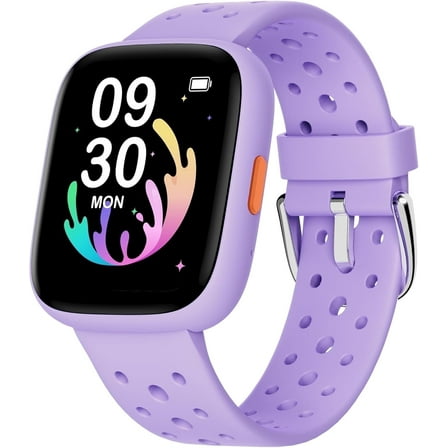 BIGGERFIVE 1.8" Smartwatch for Girls Smart Watch for Kids with Puzzle Games Pedometer Children Touch Screen Purple