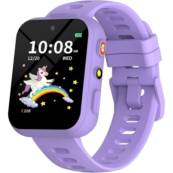 BIGGERFIVE Smart Watch for Kids with Dual Cameras, 30 Puzzle Games, Video & Music Player, Audiobooks, Flashlight, Pedometer, Calculator, Educational Toys Birthday Gifts for Boys Girls Ages 4-10 Blue