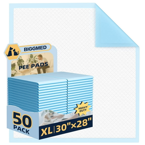 BIGGMED Dog Pee Pads Extra Large 28"x30", 50 Count Puppy Pads XL, Potty Pads for Dogs, Super Absorbent & Leak-Proof, Disposable Training Pads for Puppies, Doggie Pads