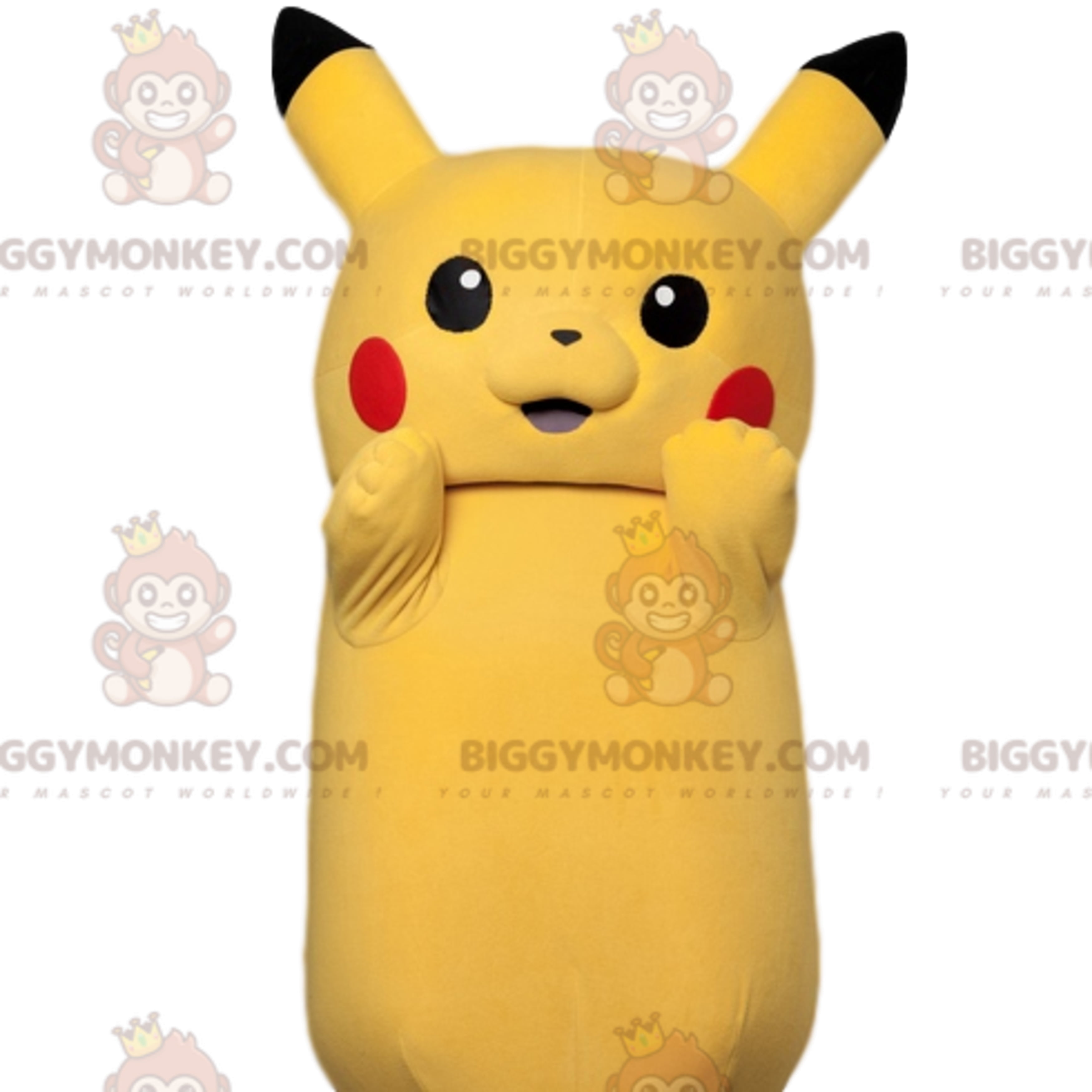 Traje de mascote BIGGYMONKEY™ de Pikachu, o famoso Pokémon amarelo do mangá