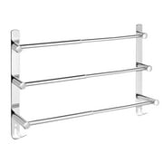 BIGLUFU Adjustable Towel Bar Extendable 43-78CM Stainless Steel Adjustable Towel Rack for Bathroom Kitchen Towel Rack (Silver 3 layer)