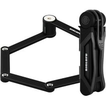 BIGLUFU Foldable Bike Lock with 2 Keys Alloy Anti-Theft Strong Secure Bicycle Folding Lock Mount Bracket Bike Chain Lock (Black)