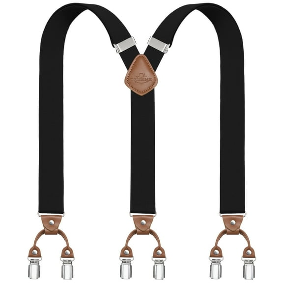 BIGLUFU Men's Suspenders, Y-Shaped Heavy Duty Suspenders – 6 Metal Clips, Elastic Straps Perfect For Both Casual and Formal