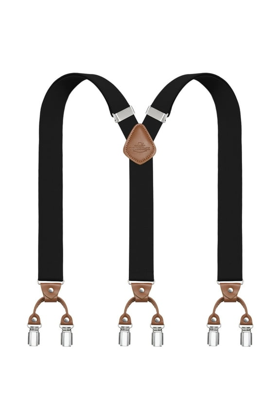 Men's Suspenders, Y-Shaped Heavy Duty Suspenders – 6 Metal Clips, Elastic Straps Perfect For Both Casual and Formal
