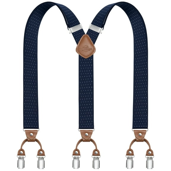 BIGLUFU Men's Suspenders, Y-Shaped Heavy Duty Suspenders – 6 Metal Clips, Elastic Straps Perfect for Both Casual and Formal