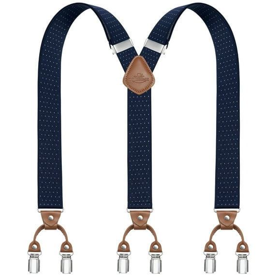 BIGLUFU Men's Suspenders, Y-Shaped Heavy Duty Suspenders – 6 Metal Clips, Elastic Straps Perfect for Both Casual and Formal