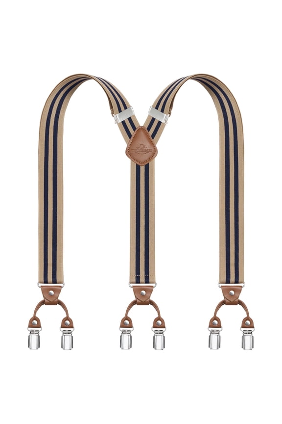 Men's Suspenders, Y-Shaped Heavy Duty Suspenders – 6 Metal Clips, Elastic Straps Perfect for Both Casual and Formal