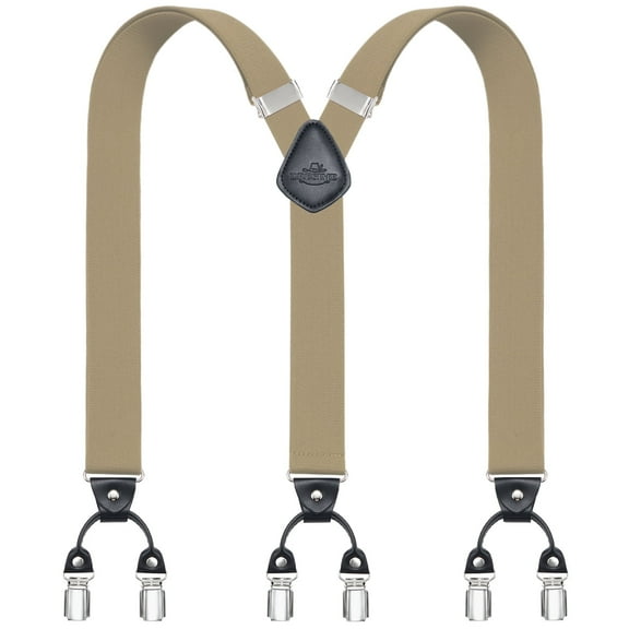 BIGLUFU Men's Suspenders, Y-Shaped Heavy Duty Suspenders – 6 Metal Clips, Elastic Straps Perfect for Both Casual and Formal