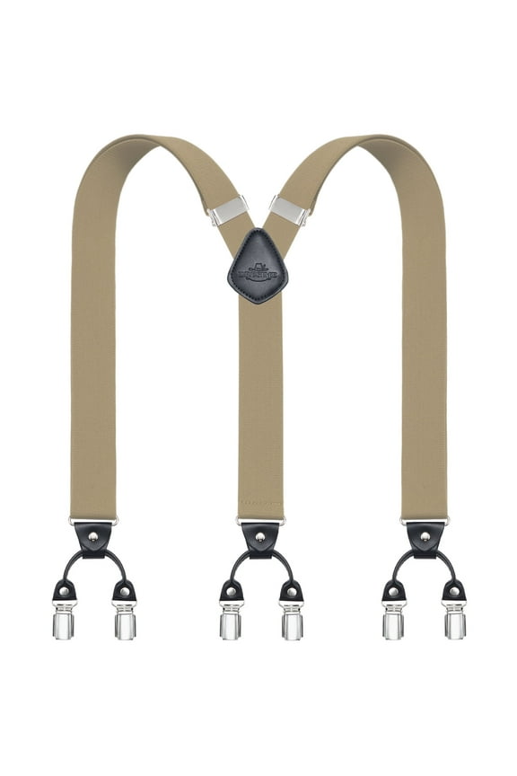 Men's Suspenders, Y-Shaped Heavy Duty Suspenders – 6 Metal Clips, Elastic Straps Perfect for Both Casual and Formal