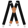 thumbnail image 1 of BIGLUFU Men's Suspenders, with Heavy Duty Clip Wide X-Back for Work Adjustable Suspenders （Black， Plain style）, 1 of 8