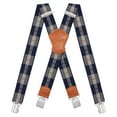 thumbnail image 1 of BIGLUFU Men's Suspenders, with Heavy Duty Clip Wide X-Back for Work Adjustable Suspenders （Blue Red）, 1 of 7
