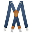 thumbnail image 1 of BIGLUFU Men's Suspenders, with Heavy Duty Clip Wide X-Back for Work Adjustable Suspenders （Blue）, 1 of 8