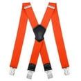 thumbnail image 1 of BIGLUFU Men's Suspenders, with Heavy Duty Clip Wide X-Back for Work Adjustable Suspenders （Orange Neon）, 1 of 8